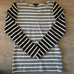 JCREW striped fitted long sleeve boatneck top!